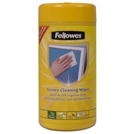 TOALLITAS LIMPIADORAS PANTALLAS. DISPENSADOR 100 UDS FELLOWES
