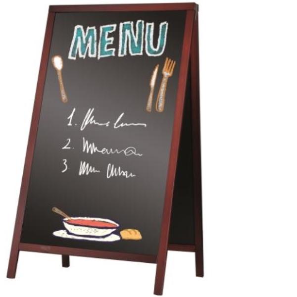 CABALLETE PIZARRA NEGRA DOBLE CARA DE ROTULADORES ESPECIALES PARA EXTERIOR PZ08 75x135CM LIDERPAPEL
