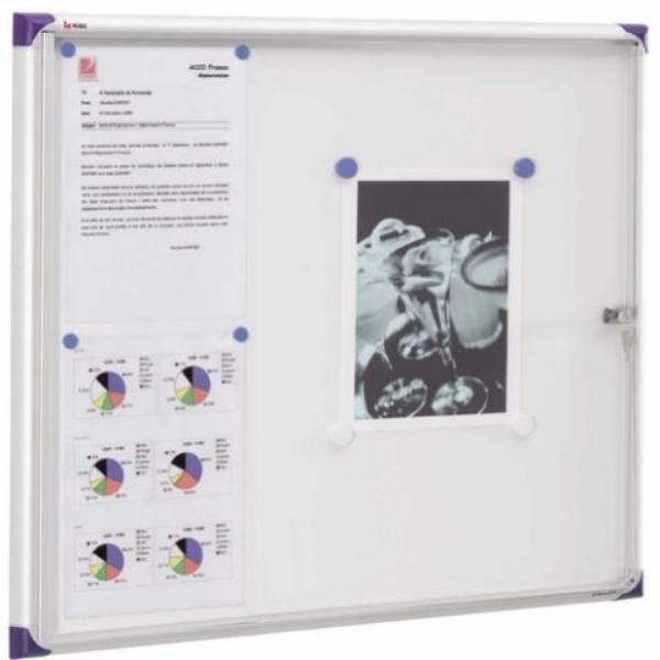 VITRINA EXTRA PLANA METAL PUERTA ABATIBLE 73x68 CM NOBO