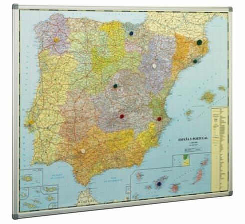 MAPA EUROPA MAGNETICO MARCO ALUMINIO 93X119CM FAIBO