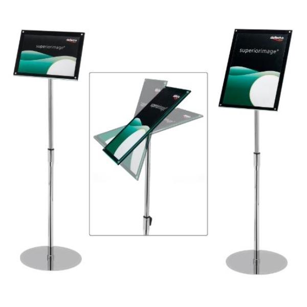 EXPOSITOR PIE TELESCOPICO A4 DEFLECTO