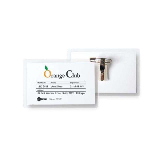 KIT FUNDAS PARA PLASTIFICAR TARJETAS IDENTIFICACION c/PINZA + IMPERDIBLE Y TARJETAS 66x100 MM TARIFOLD