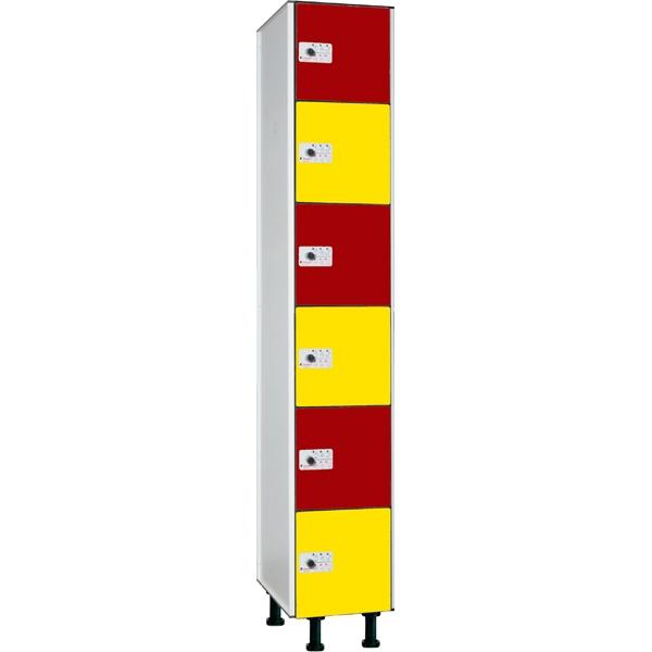 TAQUILLA FENOLICA CON PERIFILERIA SERIE FBP 6 PUERTAS 180x30x50CM MEGABLOK