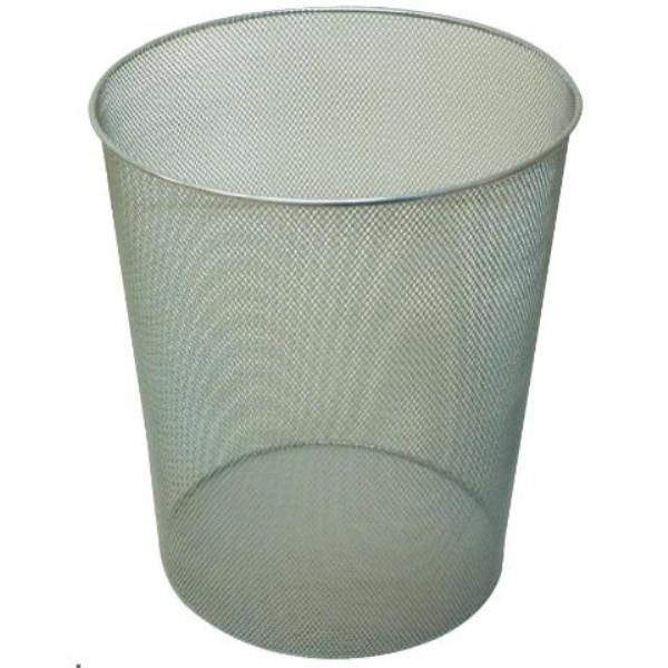 PAPELERA REJILLA PLATA 18L 24X34 CM POESSA