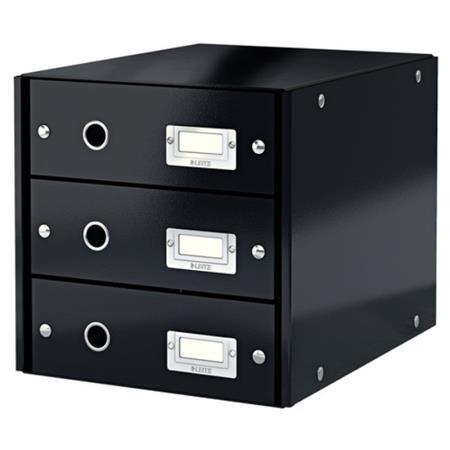 MODULO CARTON 3 CAJONES NEGRO CLICK&STORE LEITZ