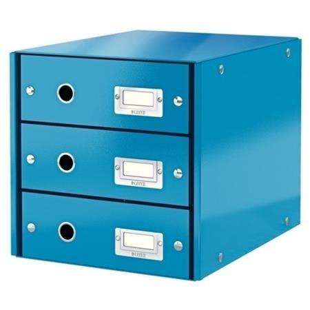 MODULO CARTON 3 CAJONES AZUL CLICK&STORE LEITZ