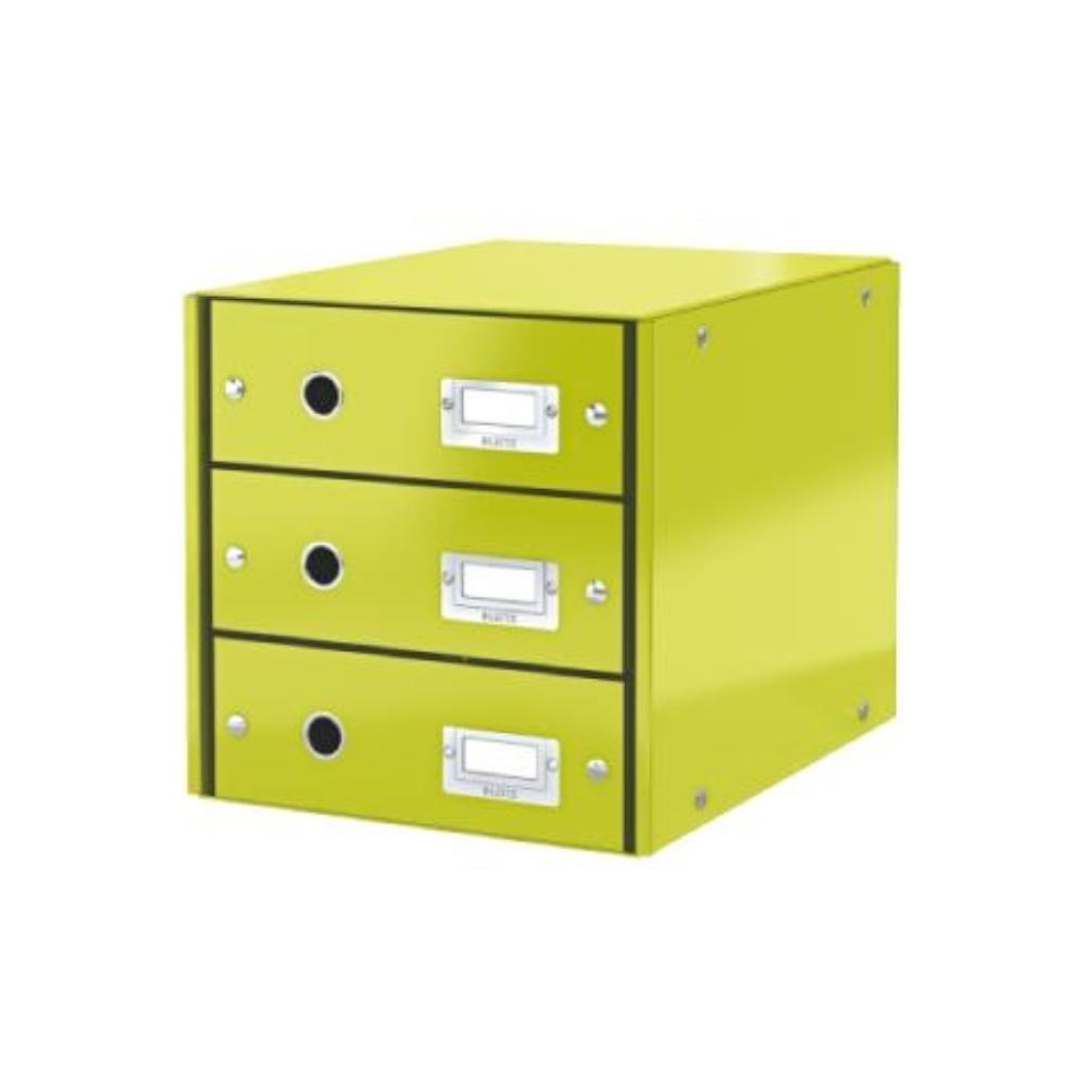 MODULO CARTON 3 CAJONES VERDE CLICK&STORE LEITZ