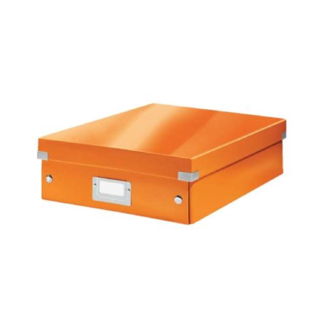 CAJA MONTABLE CLICK&STORE S MEDIANA NARANJA LETZ