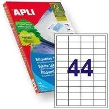 ETIQ. INK/LAS/FOT A4 48,5X25,4 CJ.100H. CAN. RECTOS 4400U APLI