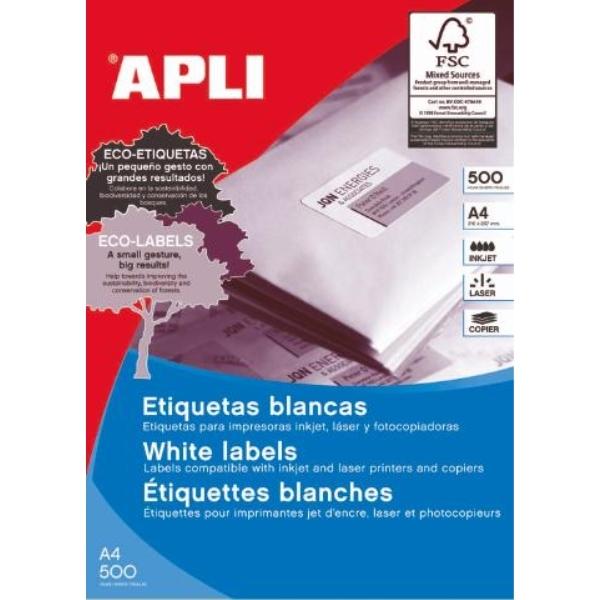 ETIQUETAS A4 70x35 500H. 12000U APLI