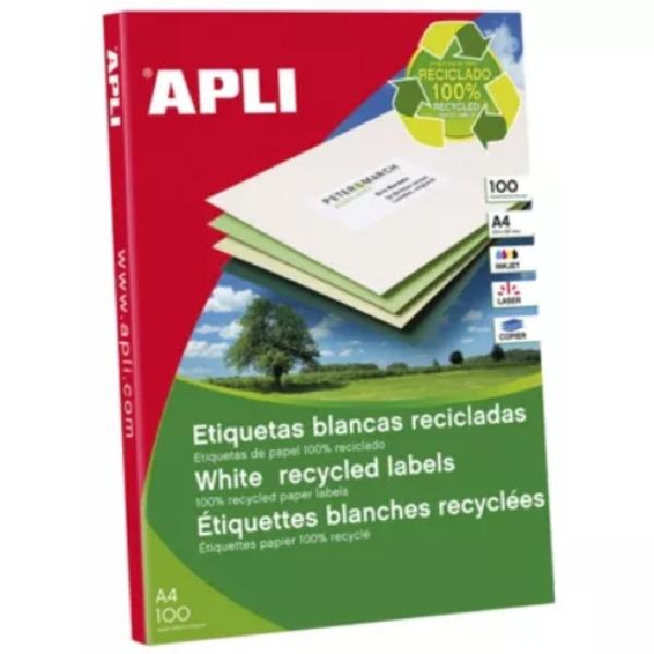 ETIQUETAS A4 RECICLADAS 70x37 100H. 2400U APLI