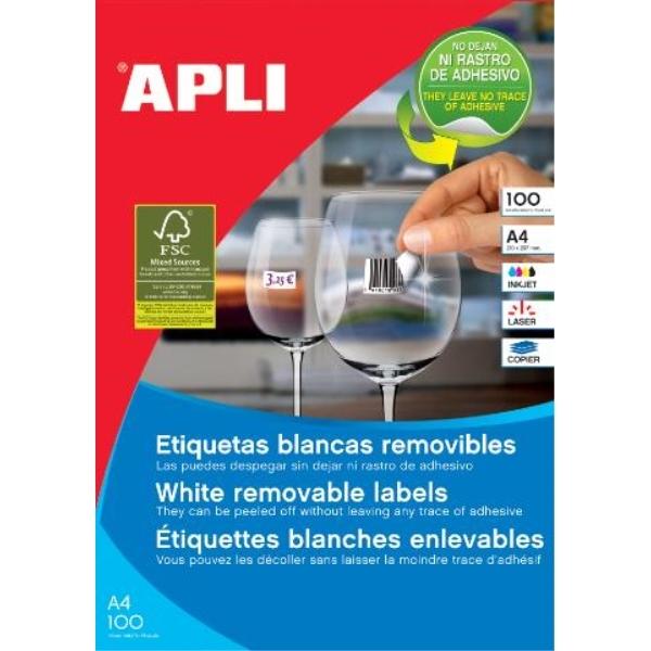 ETIQUETAS A4 REMOVIBLE 36,8X 23,8 100H 5500U APLI