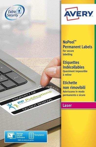 ETIQUETAS LASER SERGURIDAD NO PEEL A4 63,5x33,9MM 20HJ 480U AVERY