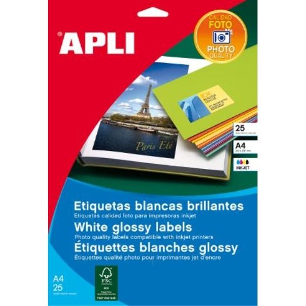 ETIQUETAS A4 GLOSSY INJET 199,6x289,1 10H 10U APLI