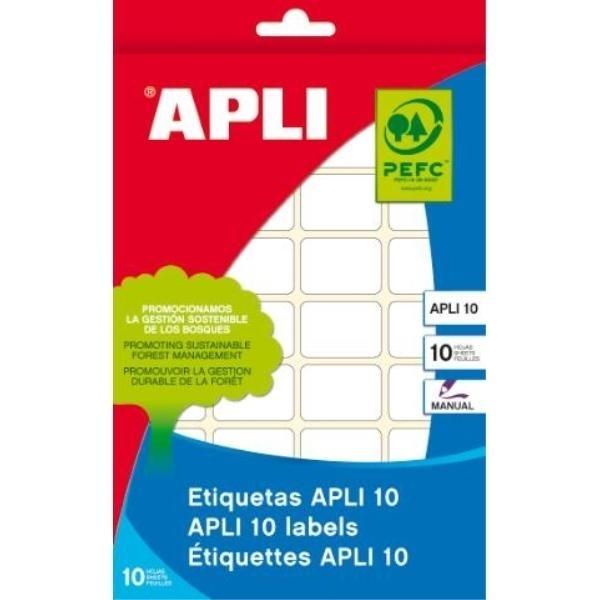 ETIQUETAS MANUAL 10H. BLANCA 13x50  210U APLI