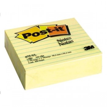 NOTAS ADHESIVAS POST-IT  CUBO XL AMARILLO RAYADO 300H 100x100MM (70071088515)