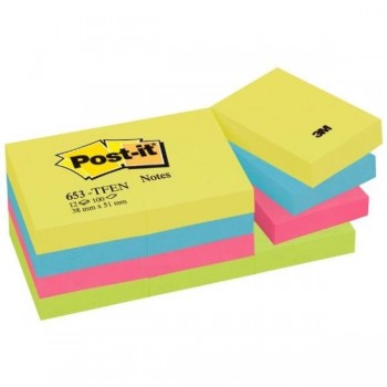 NOTAS ADHESIVAS POST-IT  12 BLOCS ENERGIA 100H 38x51MM (FT510283532)