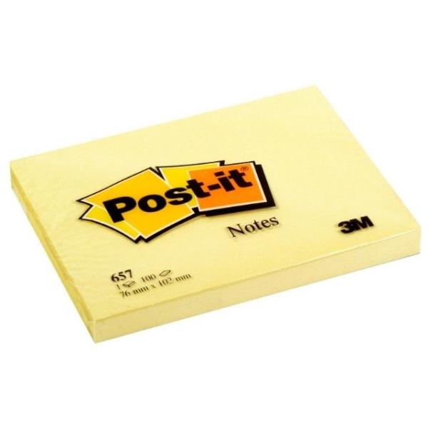 NOTAS ADHESIVAS POST-IT  AMARILLO 100H 76x102MM (FT500072846)