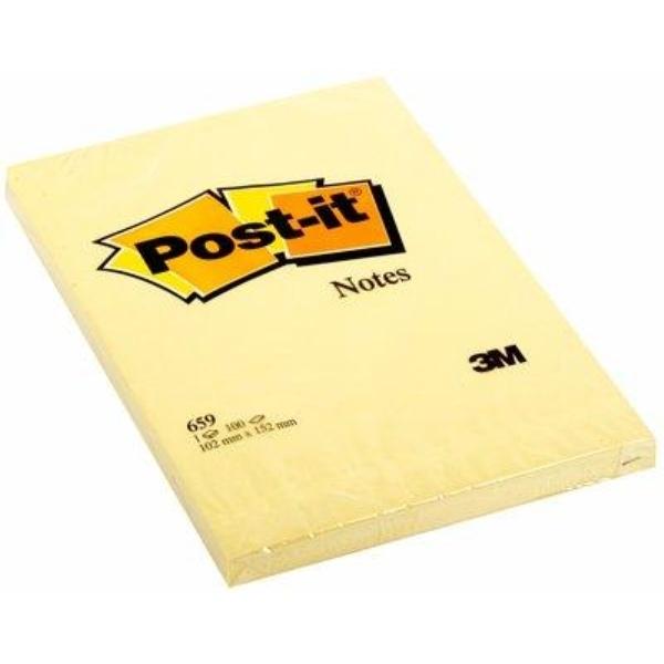 NOTAS ADHESIVAS POST-IT  XL AMARILLO LISO 100H 102x152MM (FT510010612)
