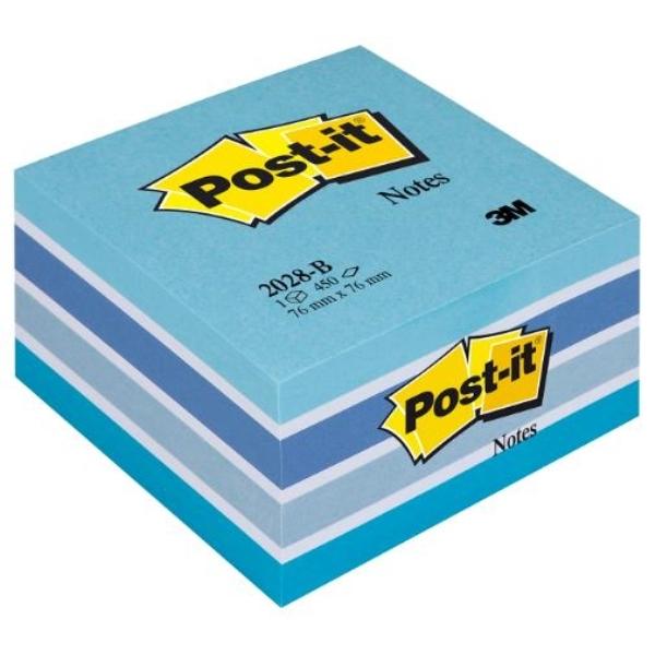 NOTAS ADHESIVAS POST-IT  CUBO AZUL PASTEL 450H 76x76MM (FT510093212)