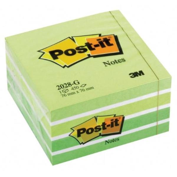 NOTAS ADHESIVAS POST-IT  CUBO VERDE PASTEL 450H 76x76MM (FT510093238)