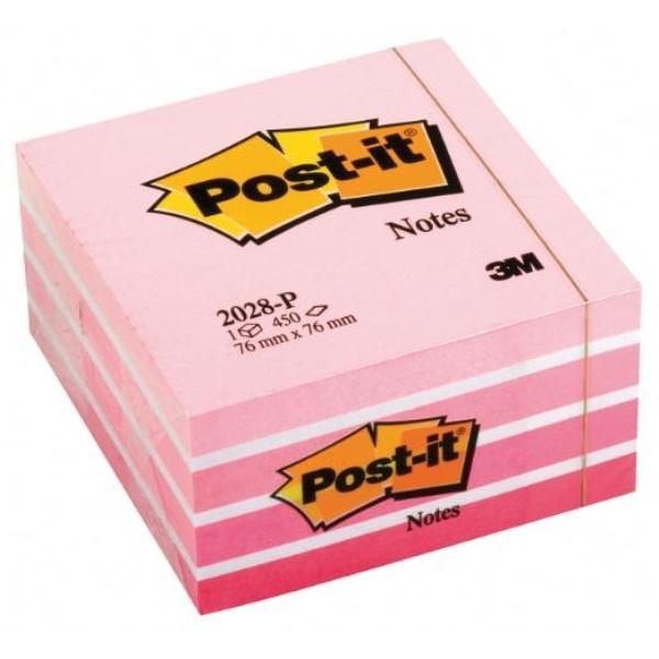 NOTAS ADHESIVAS POST-IT  CUBO ROSA PASTEL 450H 76x76MM (FT510093170)