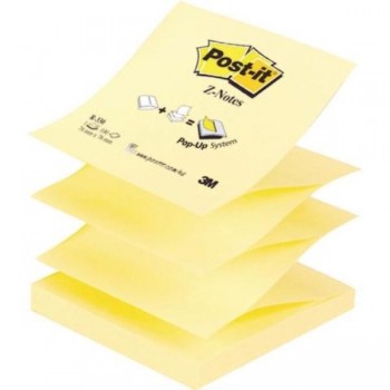 NOTAS ADHESIVAS POST-IT  Z-NOTAS AMARILLO CANARY 100H 76x76MM (FT510000092)