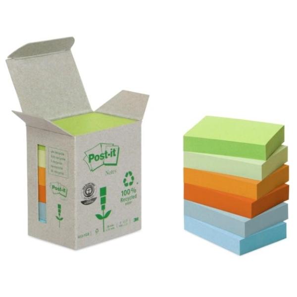 NOTAS ADHESIVAS POST-IT  RECICLADAS PASTEL TORRE 6 BLOCS 100H 38x51MM (FT510118662)