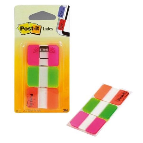 BANDERITAS POST-IT  INDEX RIGIDAS 1 PULGADA ROSA,VERDE,NARANJA (XA004806304)