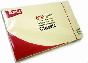 NOTAS ADHESIVAS AMARILLO 100H 125x75MM APLI