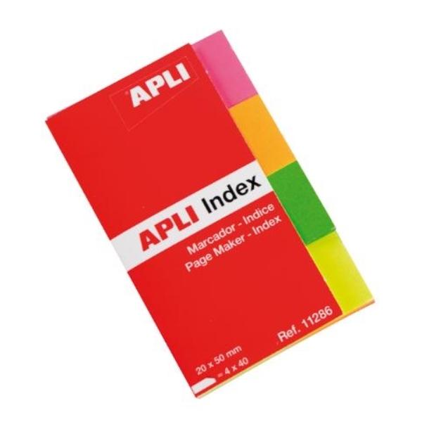 NOTAS ADHESIVAS MININOTAS 20X50 BRILLANTES PACK 4 BLOC PAPEL APLI