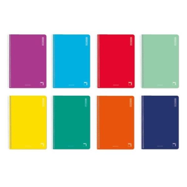 CUADERNO FOLIO 80H. 60G CUADRO 4MM MRG T/CARTONCILLO SURTIDOS BASIC PACSA