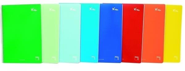 CUADERNO XTRA CUARTO 80H 63G CUADRO 4MM MRG T/CONTRACOLADA 8 COL SURTIDOS PACSA