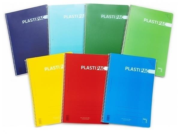 CUADERNO CUARTO 80H 90G CUADRO 4MM MRG T/PP PLASTIPAC SURTIDO PACSA