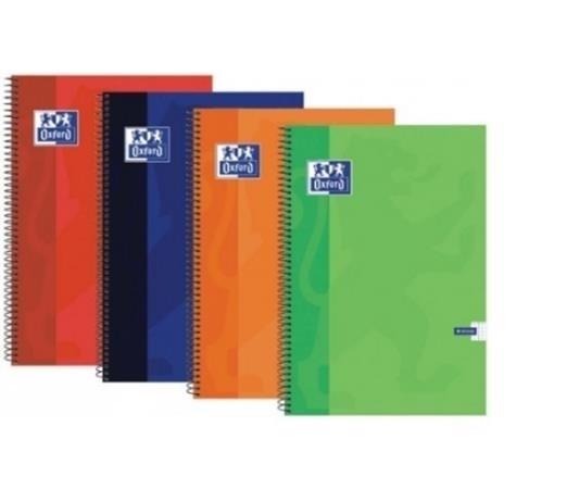 CUADERNO MICROPERFORADO A4+ 80H 90G CUADRO 5MM T/DURA AZUL OXFORD SCH