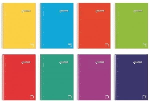 CUADERNO A4 MICROPERFORADO 160HJ 70G CUADRO 5MM GRECA T/FORRADA PP SURTIDO PACSA