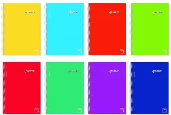 CUADERNO A5 MICROPERFORADO 160H 70G C/5 TAPA PLASTIFICADA COLORES SURTIDOS PACSA