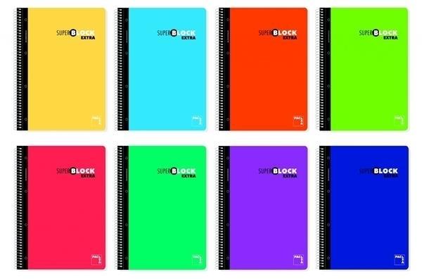 CUADERNO MICROP A5 120H 90G C/5 GRECA TAPA CONTRACOLADA COLORES SURTIDOS PACSA