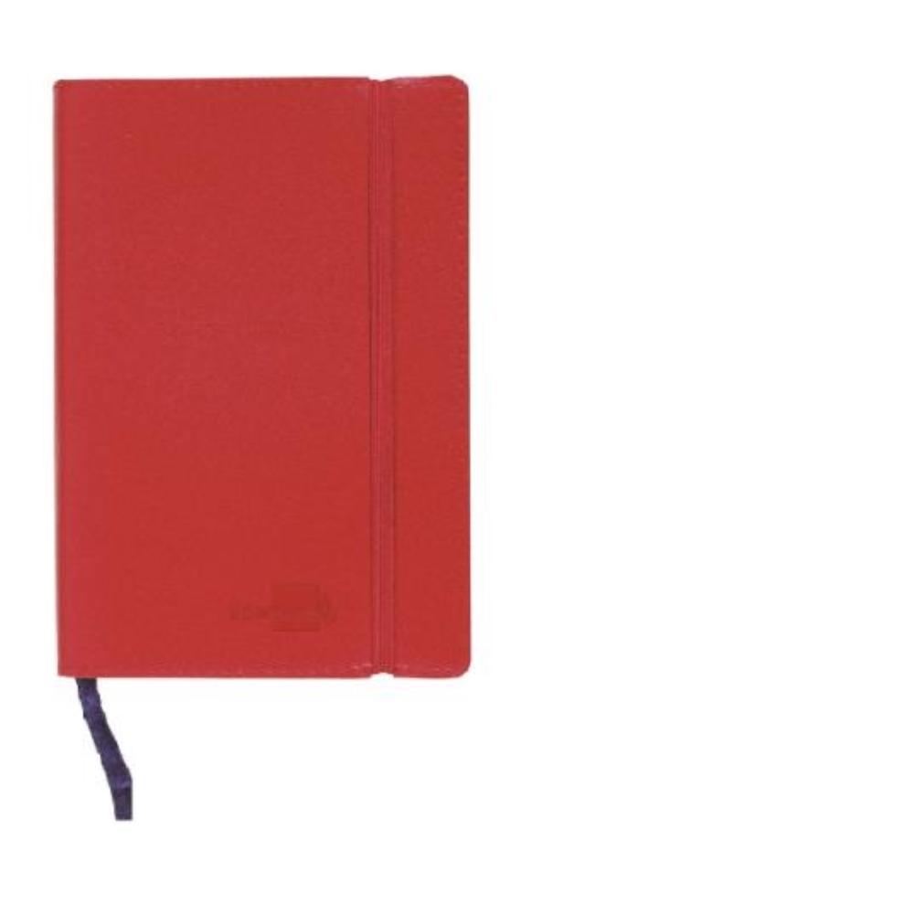 CUADERNO ENCOLADO TAPA SIMIL PIEL ROJO A7 120H 70GR HORIZONTAL LIDERPAPEL