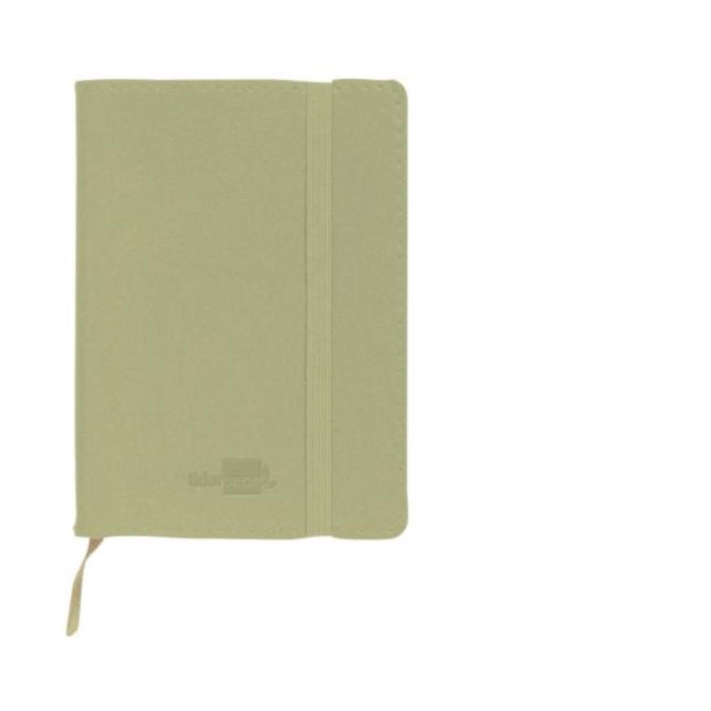 CUADERNO ENCOLADO TAPA SIMIL PIEL VERDE A7 120H 70GR HORIZONTAL LIDERPAPEL