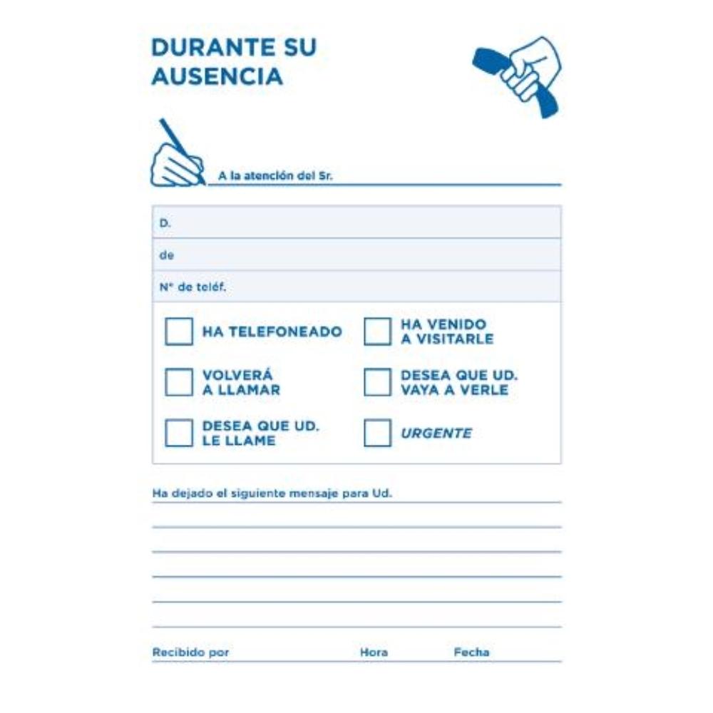 TALONARIO AUSENTES OCTAVO T103 LIDERPAPEL