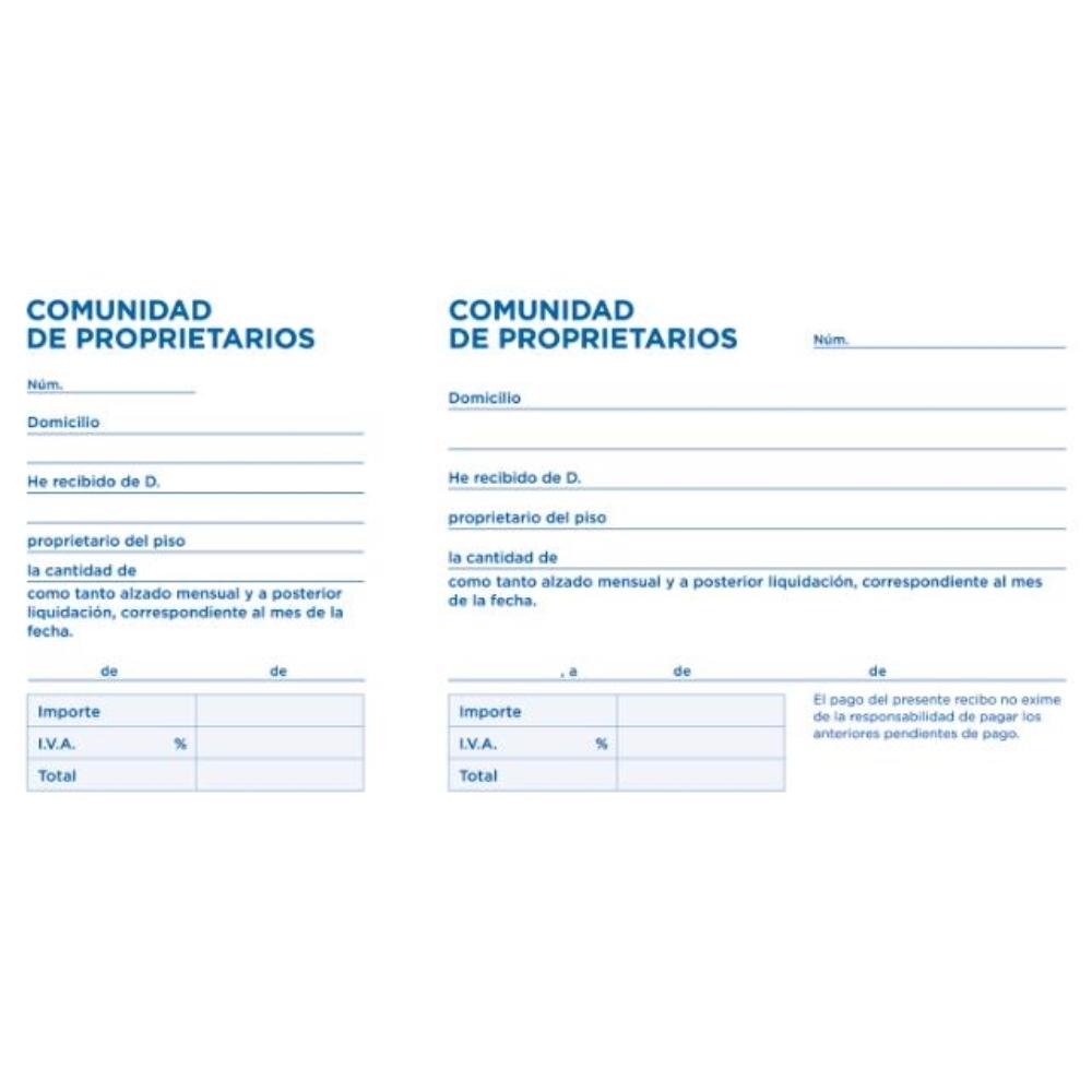 TALONARIO COMUNIDADTRES DEL FOLIO T106 -CON IVA LIDERPAPEL