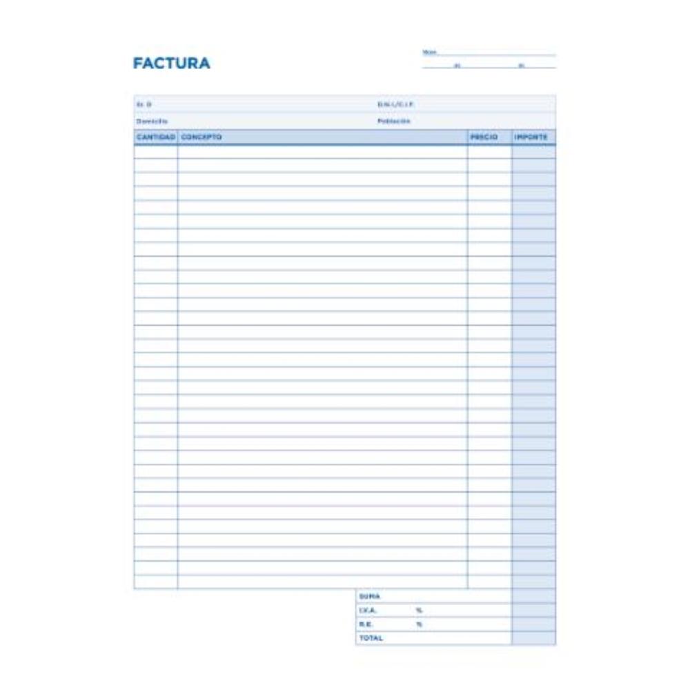 TALONARIO FACTURAS FOLIO -CON IVA- T123 LIDERPAPEL