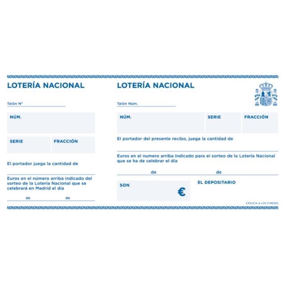 TALONARIO LOTERIA TRES DEL FOLIO T111 LIDERPAPEL