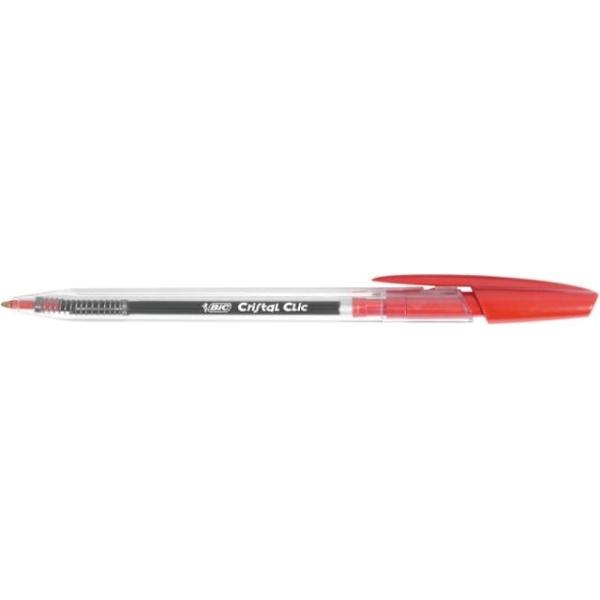 BOLIGRAFO BIC CRISTAL CLIC RT ROJO