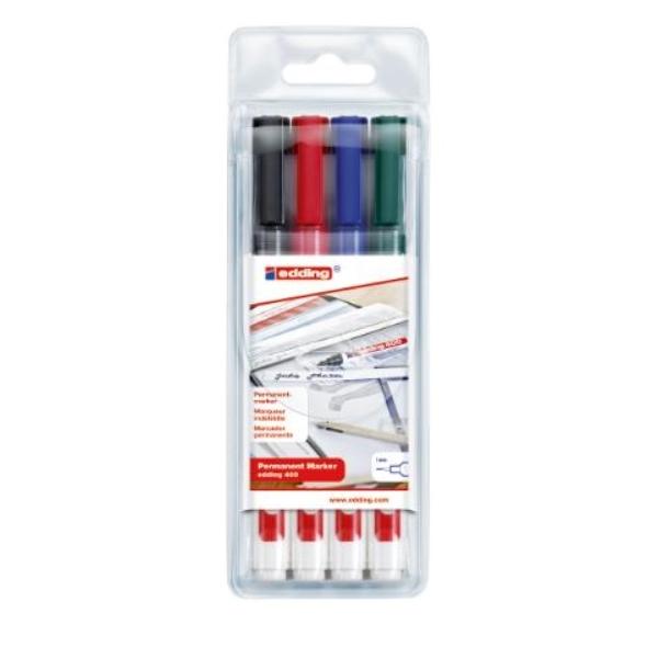 ROTULADOR PERMANENTE EDDING 400 ESTUCHE 4 MARC BOLSILLO