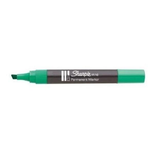 ROTULADOR PERMANENTE W10 VERDE PTA.BISELADA 2,5MM SHPARPIE