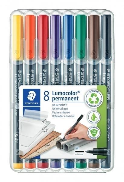 ROTULADOR PERMANENTE M 1MM EST 8 ROT LUMOCOLOR 317WP8