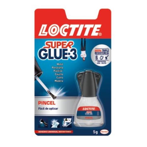 PEGAMENTO LIQUIDO SUPER GLUE 3 TUBO 5 GR CON PINCEL LOCTITE