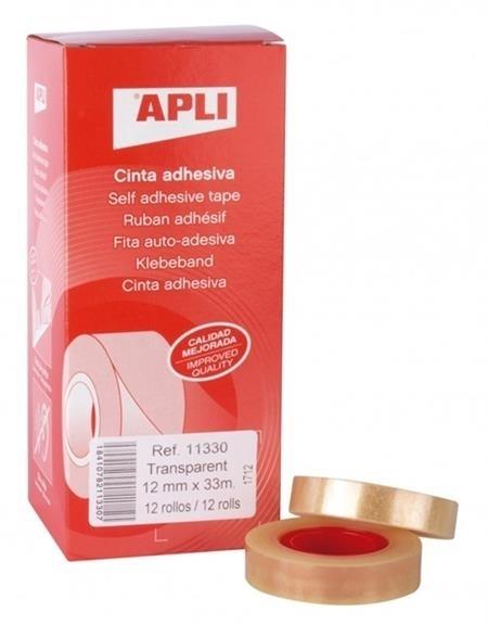CINTA ADHESIVA TRANSPARENTE 33Mx12MM APLI